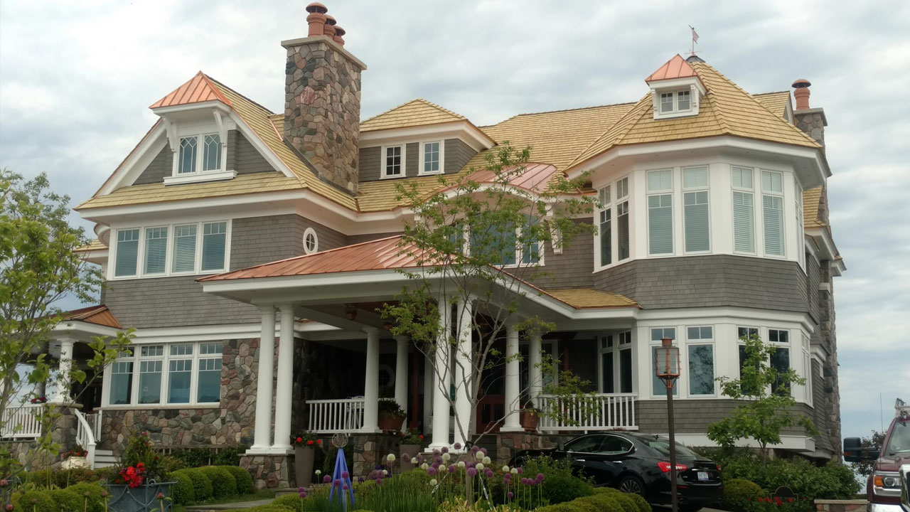 Beautiful coastal home with cedar and shake roof